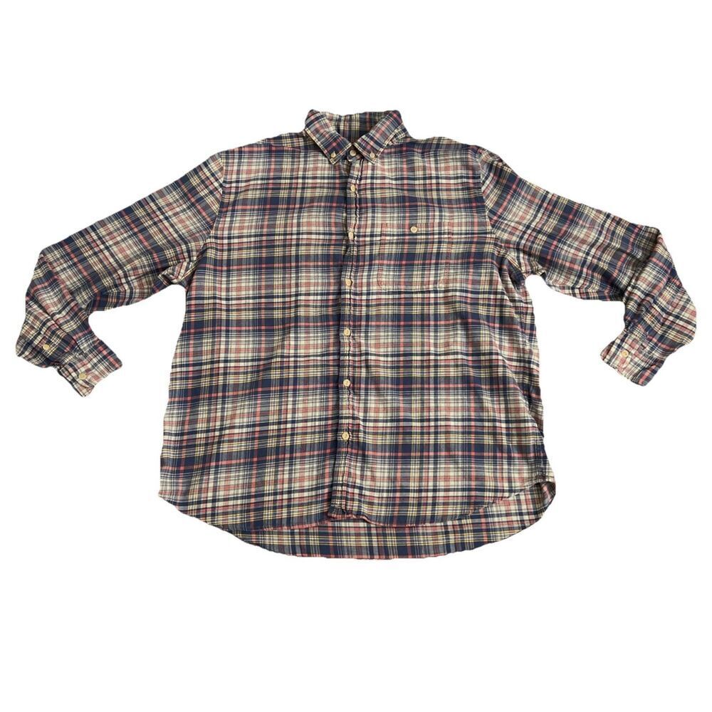 Vineyard‎ Vines Men’s Shirt XL Plaid Linen Blend Slim Longshore Shirt